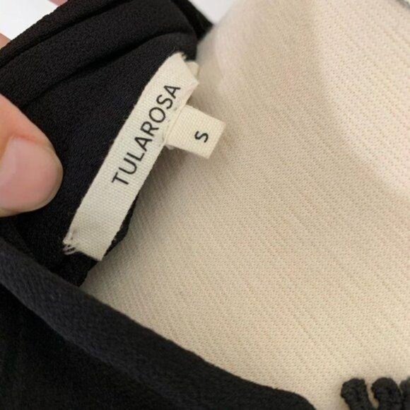 Tularosa Luca Dress Size Small Black Crochet Lace Trim V-neck Sheer Cutout New - Picture 7 of 10